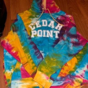 Unisex cedar point tie dye hoodie